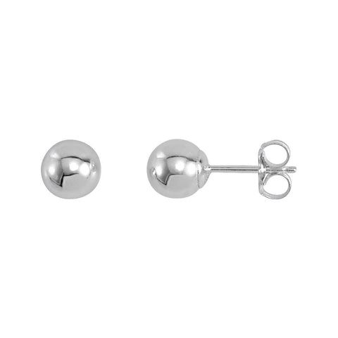 Sterling Silver Bright Finish Ball Earrings