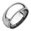 14K White Gold 8mm Comfort Fit Double Milgrain Band (Size 10)