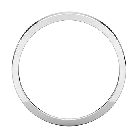 14k White Gold 2.5mm Flat Tapered Band, Size 5