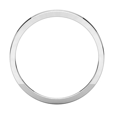 14k White Gold 2.5mm Flat Tapered Band, Size 5.5