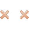 14k Rose Gold "X" Earrings