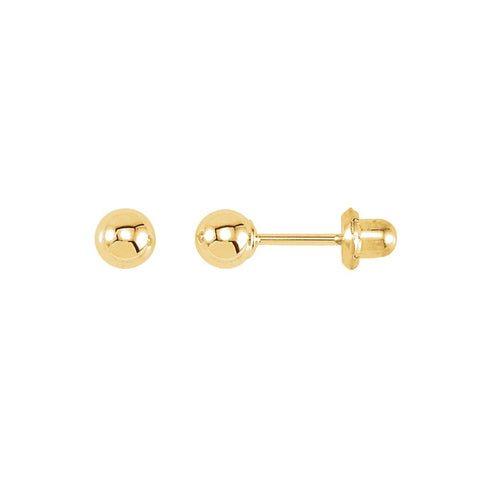14k Yellow Gold Ball Inverness Piercing Earrings
