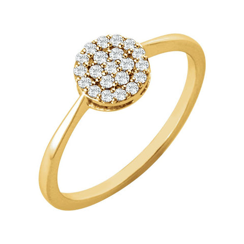 14k Yellow Gold 1/5 ctw. Diamond Cluster Ring, Size 7