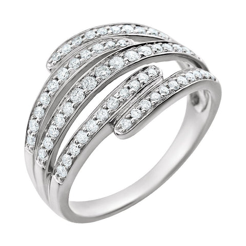 14k White Gold 1/2 CTW Diamond Ring, Size 7