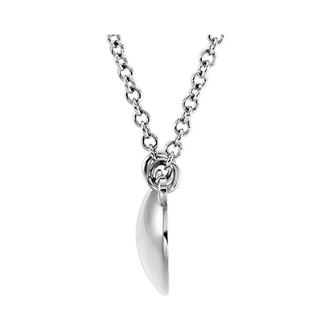 14k White Gold Convex 18" Necklace