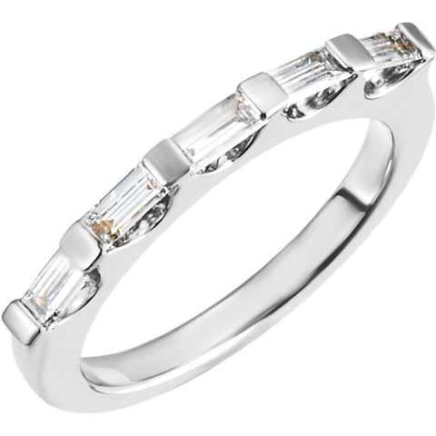 14k White Gold 9/10 CTW Diamond Anniversary Band, Size 7