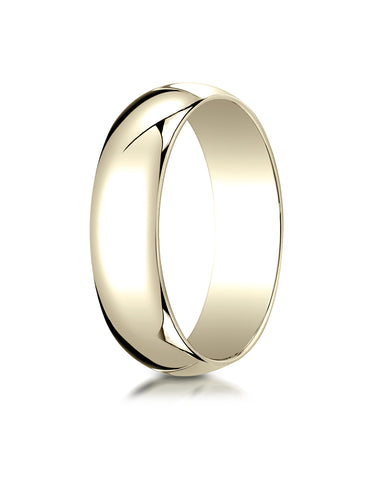 Benchmark 14K Yellow Gold 6mm Slightly Domed Traditional Oval Wedding Band Ring (Sizes 4 - 15 )