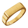 06.00X15.00 mm Men's Signet Ring with Brush Finished Top in 14k Yellow Gold ( Size 10 )