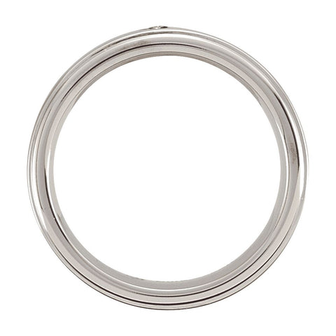 Cobalt .05 CTW Diamond Ridged Band with Steel Bezel Size 11