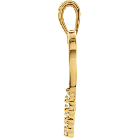 14k Yellow Gold Journey Diamond Heart Pendant