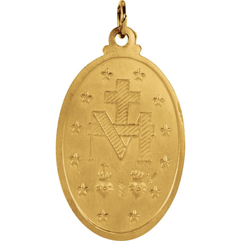 14k Yellow Gold 26x18mm Oval Miraculous Medal