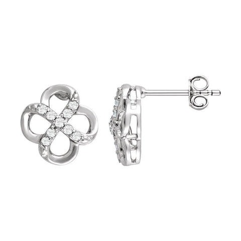Sterling Silver 1/6 CTW Diamond Earrings