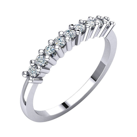 14k White Gold 1/4 CTW Diamond Classic Anniversary Band , Size 7