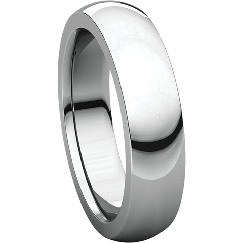 14k White Gold 5mm Heavy Comfort Fit Band, Size 9