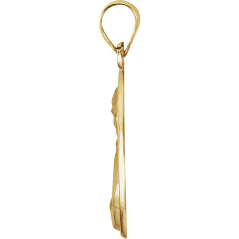 14k Yellow Gold 20.75mm Round Pope John Paul II Hollow Medal