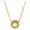 14k Yellow Gold 1/10 CTW Diamond Beaded Slide Necklace