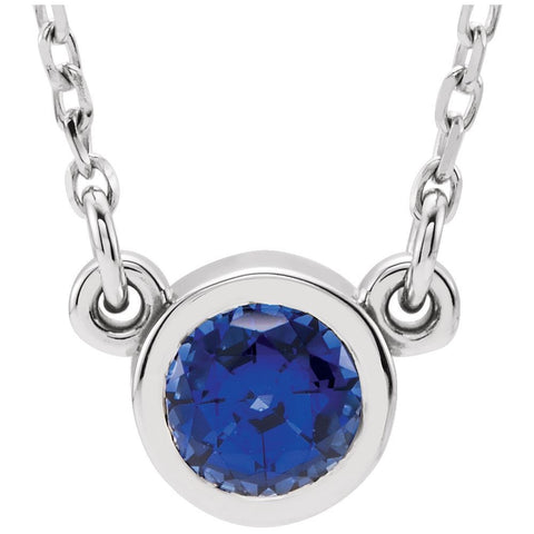 14k White Gold White Sapphire 16" Necklace