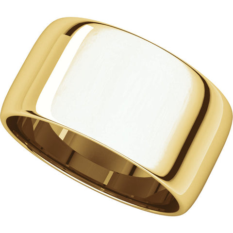 14k Yellow Gold 10mm Half Round Light Band, Size 7