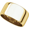 14k Yellow Gold 10mm Half Round Light Band, Size 7