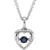 14K White Gold Blue Sapphire 18-Inch Necklace