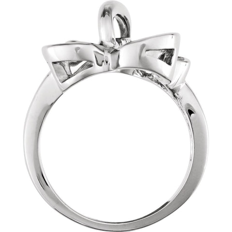 14k White Gold Metal Fashion Ring , Size 6