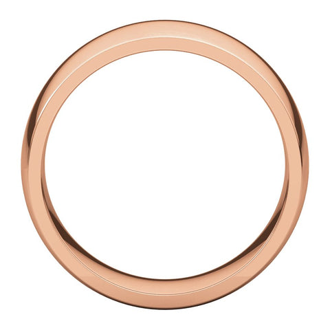 14k Rose Gold 8mm Light Comfort Fit Band, Size 14