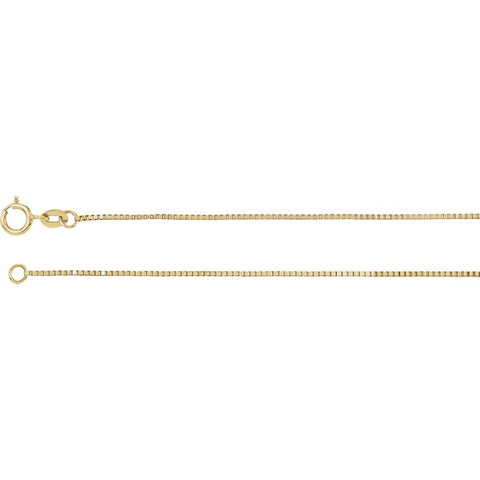 14k Yellow Gold .75mm Solid Box 7" Chain