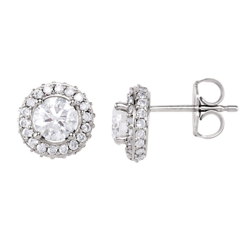 14k White Gold 3/4 CTW Diamond Earrings
