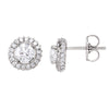 Pair of 1 1/5 CTTW Entourage Friction Post Stud Earrings in 14k White Gold