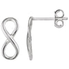 14K White Gold Infinity Earrings