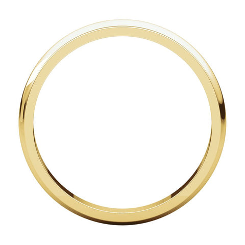 14k Yellow Gold 3mm Half Round Edge Band, Size 8