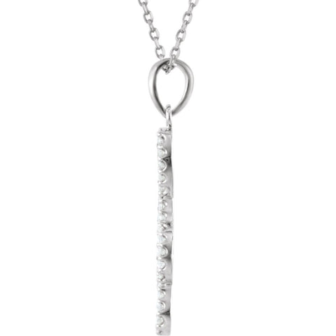 14k White Gold 1/4 CTW Petite Treble Clef Diamond 16" Necklace