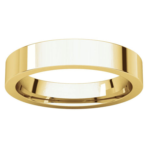14k Yellow Gold 4mm Flat Comfort Fit Band, Size 12
