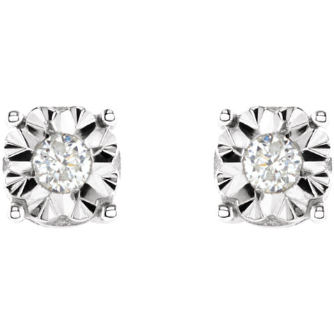 14k White Gold 1/10 CTW Diamond Illusion Stud Earrings
