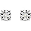 14k White Gold 1/10 CTW Diamond Illusion Stud Earrings