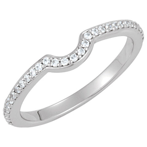 14k White Gold 1/6 CTW Diamond Wedding Band for Matching Engagement Ring, Size 7