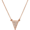 14k Rose Gold 1/5 ctw. Diamond Triangle 16.5-inch Necklace