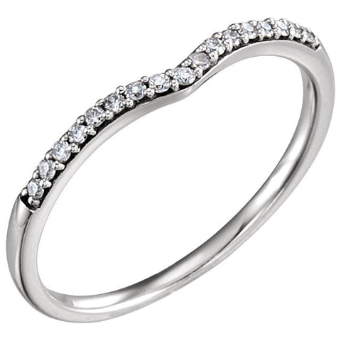 14k White Gold 1/8 CTW Diamond Band, Size 7