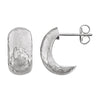 14k White Gold Hammered Hoop Earrings
