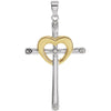 Yellow Gold Plated Silver 0.015 CTW Diamond Cross Pendant