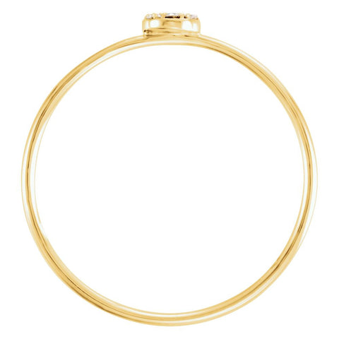 14k Yellow Gold .04 CTW Diamond Petite Circle Ring, Size 7