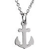 14k White Gold Anchor 18-inch Necklace