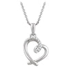 Sterling Silver 0.05 ctw. Diamond Heart 16-18-inch Necklace