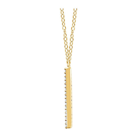 14k Yellow Gold 1/6 CTW Diamond "V" 18" Necklace