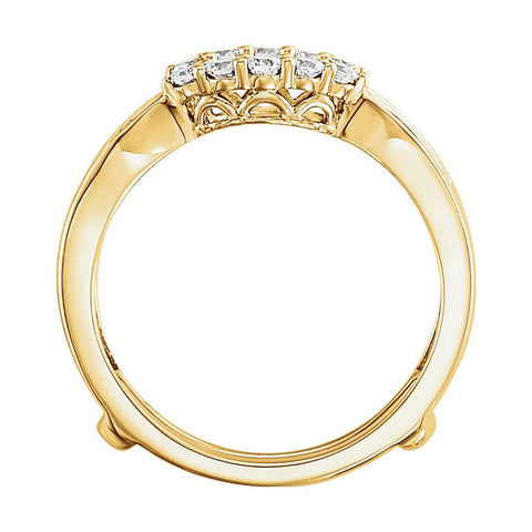 14k Yellow Gold 1/2 CTW Diamond Ring Guard , Size 7