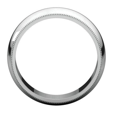 10k White Gold 7mm Milgrain Band, Size 13
