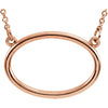 Horizontal Oval 16-Inch Necklace in 14K Rose Gold