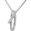 14k White Gold 1/3 CTW Black & White Diamond Circle 18" Necklace