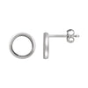 14k White Gold Circle Earrings