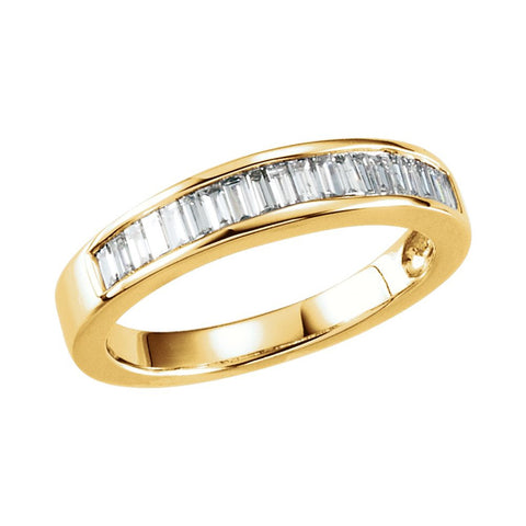 14k Yellow Gold 1/2 CTW Diamond Anniversary Band Size 5